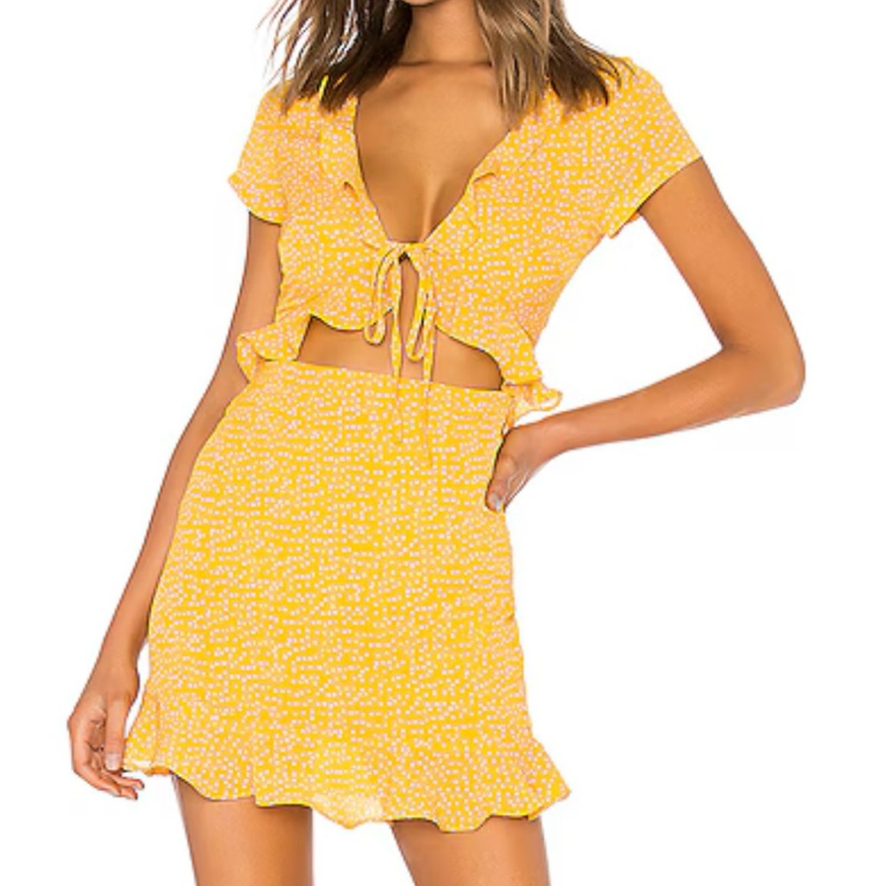 Adorable yellow polka dot dress 💛💛